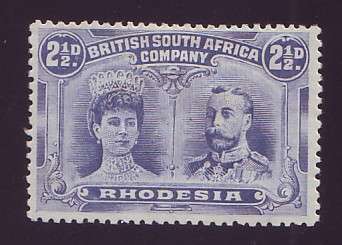 BSAC - RHODESIA   1910 DOUBLE HEADS  SACC 184   2&1-2d  MM