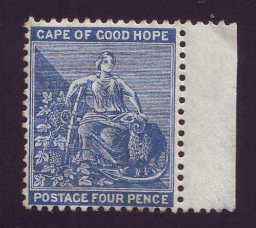 CAPE of GOOD HOPE  - 1884  Wmk Cabled Anchor  4d with margin  **UM**   SACC 46