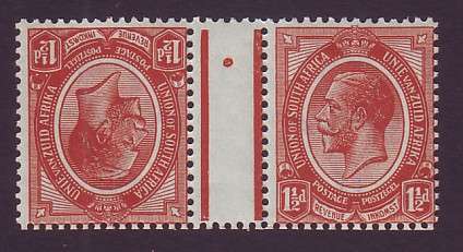 KINGS HEADS 1913  -  1&1-2d Tete-beche gutter pair **UM** SACC 4c