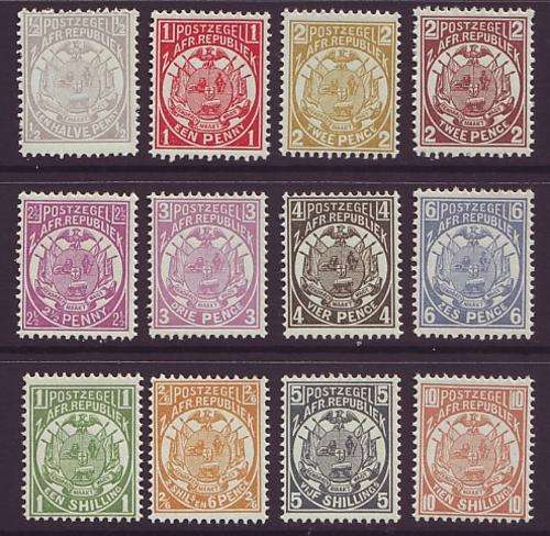 TRANSVAAL - 1885   Complete set to 10s  **UM**