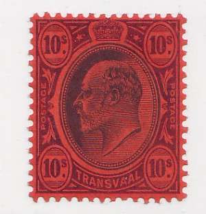 TRANSVAAL - 1902 KEVII  10s  SACC 261