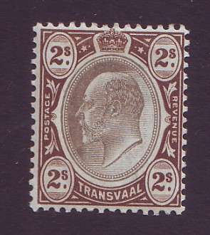 TRANSVAAL - 1902 KEVII  2s Black and brown *LMM*  SACC 258