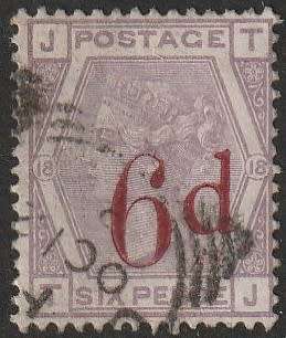 GB - QV 1880  6d overprint on 6d lilac Wmk. Imperial Crown VF USED   SG 162