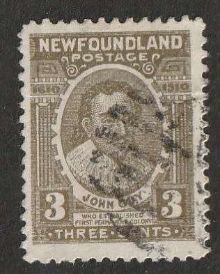 NEWFOUNDLAND - 1910  3c Olive VF USED  SG 97