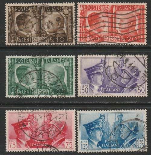 ITALY - 1941  Mussolini and Hitler issue complete set VF USED