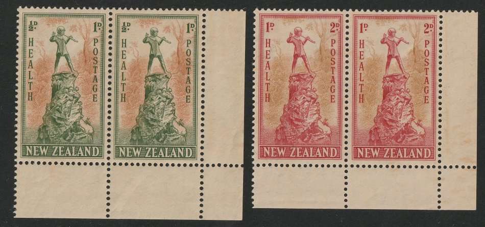 NEW ZEALAND - 1945 Health Stamps issue Complete set in corner pairs **UM**