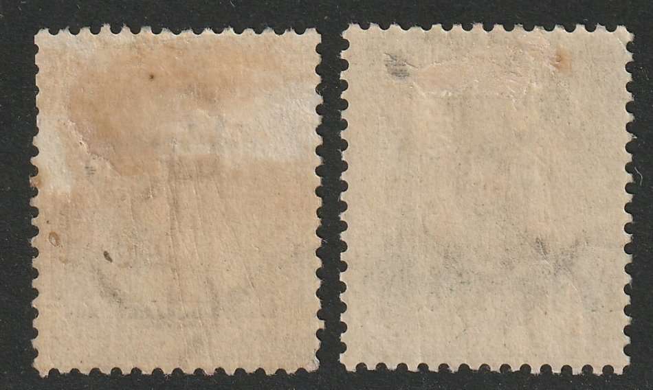 BECHUANALAND PROTECTORATE  - 1889  Two 1/2d grey COGH stamps overprinted in green *MM*