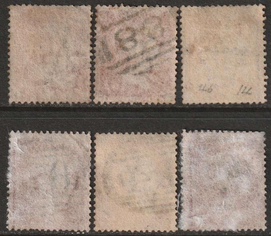 GB - QV 1857-63  1d red (Stars) shade range  SG 38/41 VF USED