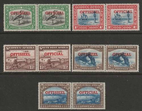 SWA - 1951 OFFICIAL Complete set Overprinted in red  **MNH** SACC 23/27