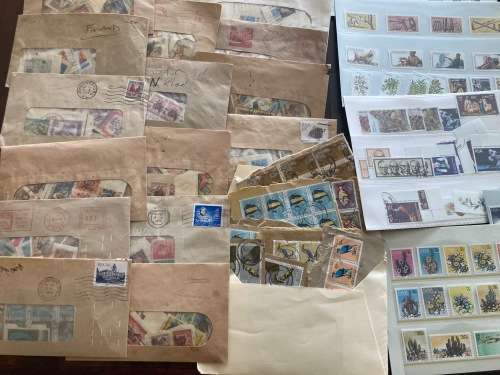 BULKLOT SALE - Box full of world mixture on/off paper, plus old schoolboys books, lots of covers