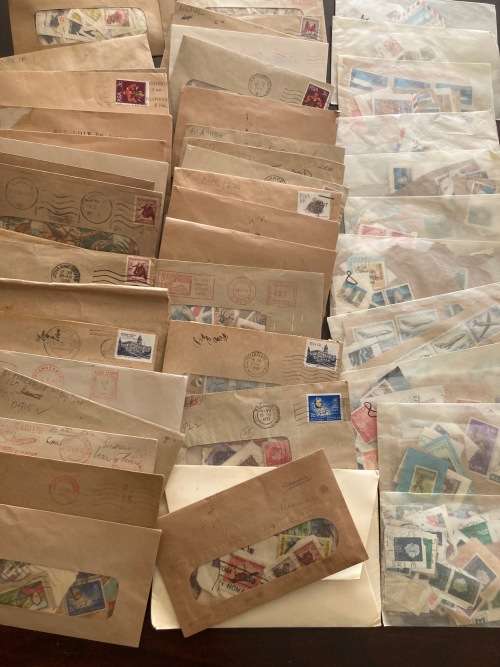 BULKLOT SALE - Box full of world mixture on/off paper, plus old schoolboys books, lots of covers