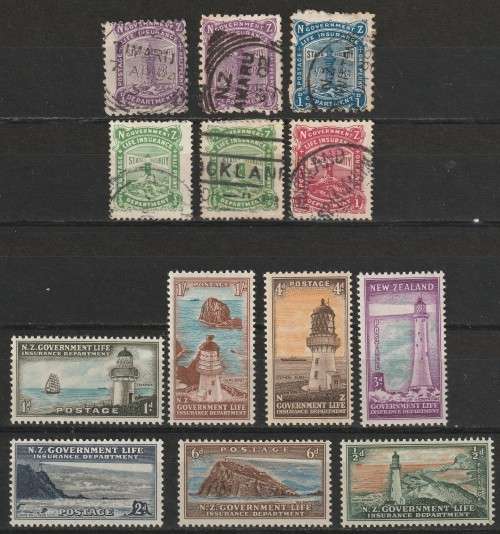 NEW ZEALAND - Gov.Life Insurance  Issues  Part sets mint and used. Nice lot.