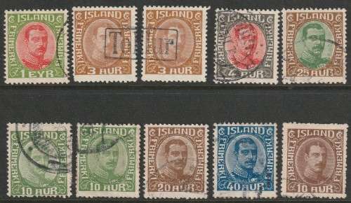 ICELAND - 1920/1931  King Christian X issues Part sets VF USED