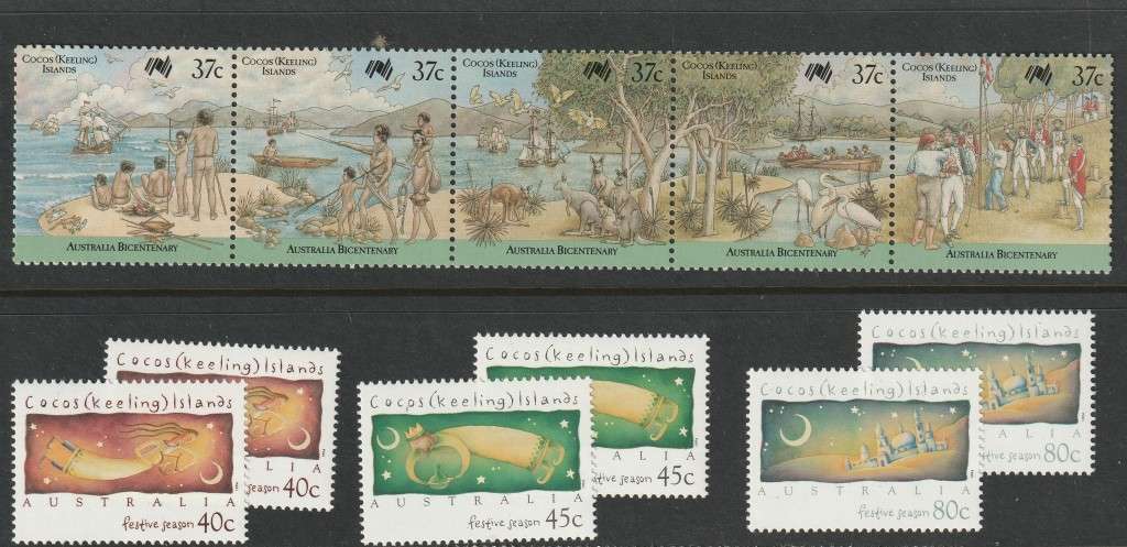 COCOS(KEELING) ISLANDS - Excellent range including minisheet,strips of 5 and complete sets **MNH**
