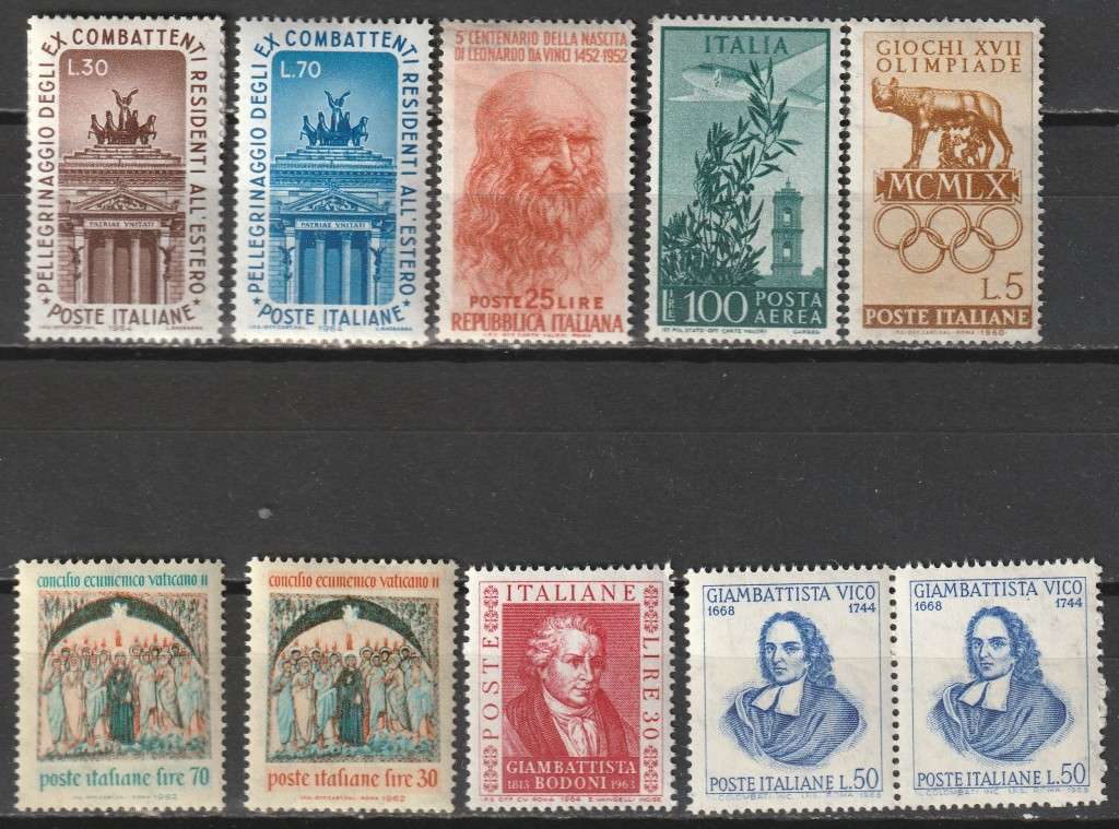 ITALY - Commemoratives Issues. Complete and part sets   **MNH**