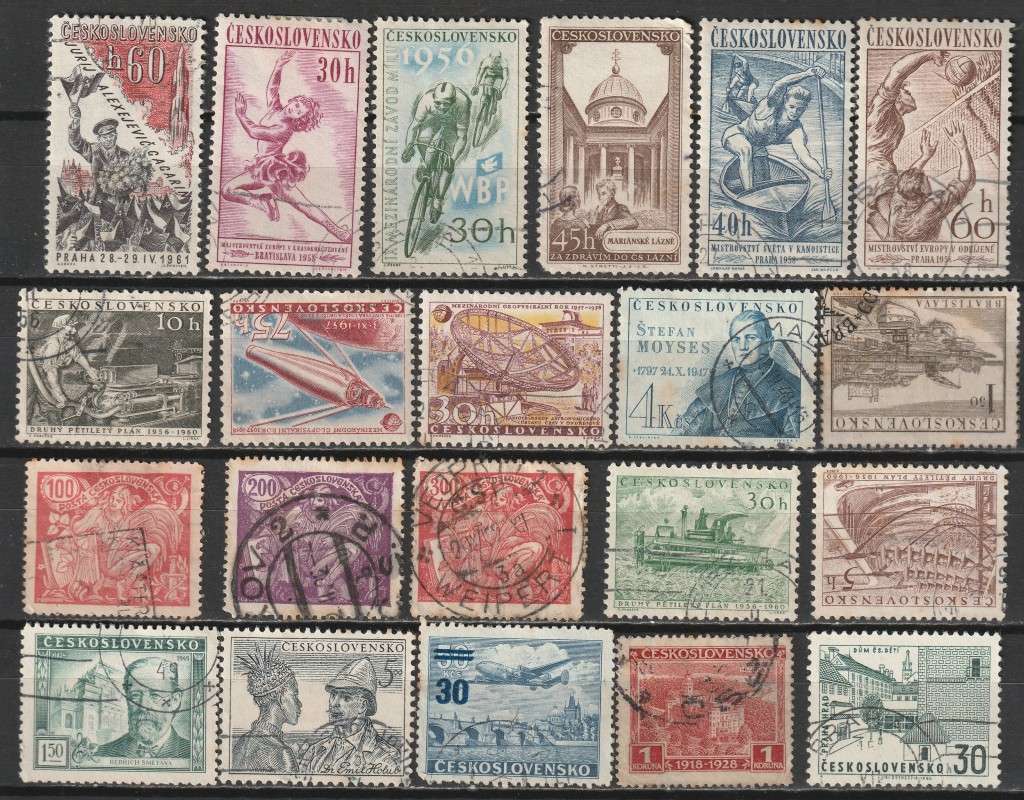 BULKLOT SALE - CZECHOSLOVAKIA Part sets and commemorative Issues (130 stamps) VF USED