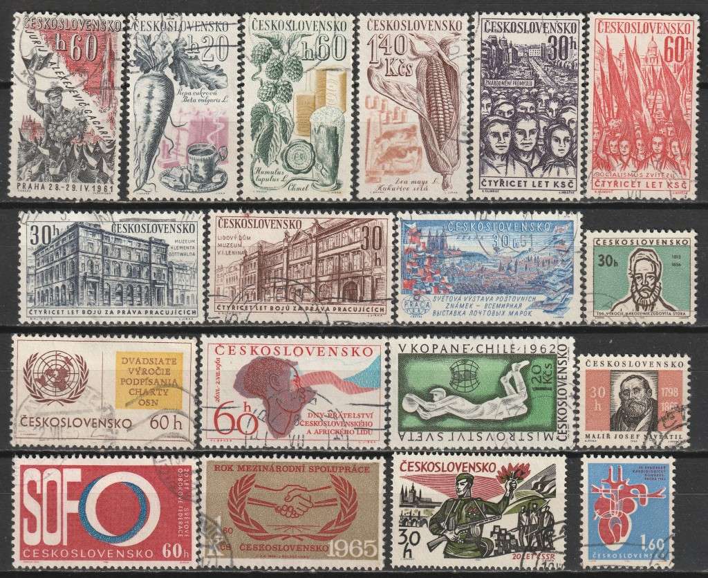 BULKLOT SALE - CZECHOSLOVAKIA Part sets and commemorative Issues (130 stamps) VF USED