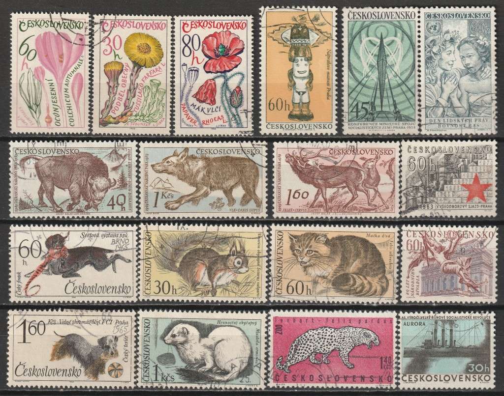 BULKLOT SALE - CZECHOSLOVAKIA Part sets and commemorative Issues (130 stamps) VF USED