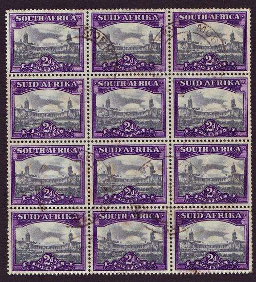 Union of South Africa -  1948  2d block of 12 stamps  FUsed  SACC 106a