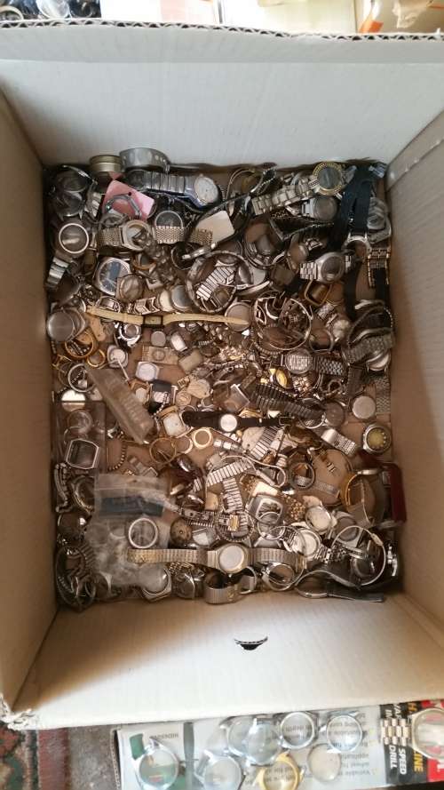 a huge bunch of old watches.