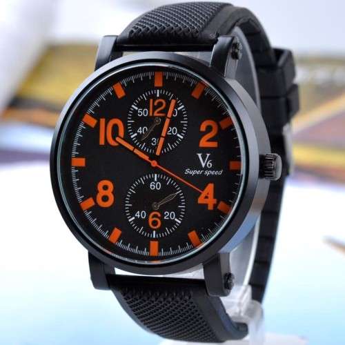 Luxury Military Quartz Analog Fashion Mens V6 Sport Large Numbers Wrist watch