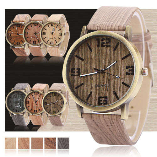 Men or ladies Wooden Wrist Watch - Analog Classic Movement Vintage Quartz