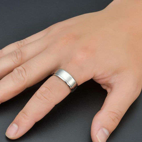 Stainless Steel Silver Ring - Size 12