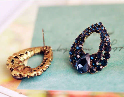 Elegant Full Rhinestone Waterdrop Earrings