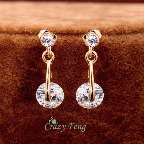 Gold Women's Cubic Zirconia Necklace and Earrings Set