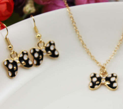 Bowknot Necklace, Pendant and Earring Set