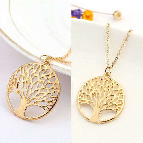 Golden Hollow Tree Necklace and Pendant