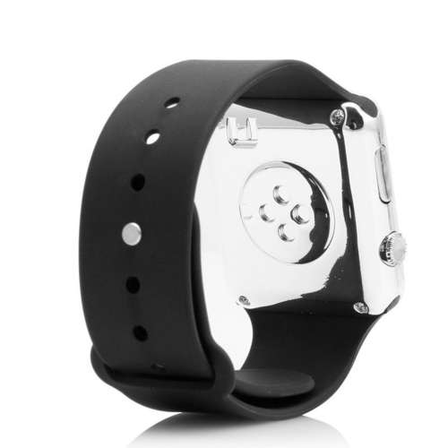 Silicone LED Sports Digital Watch Black and Silver