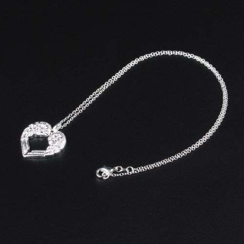Sterling Angel Wing LOVE Heart Silver Pendant Necklace