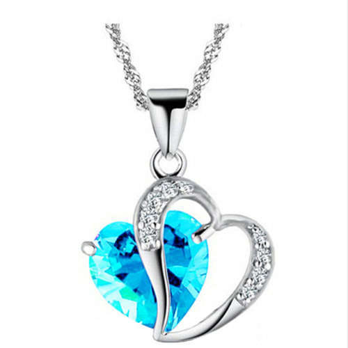 Sterling Silver Chain Crystal Rhinestone Necklace Pendant