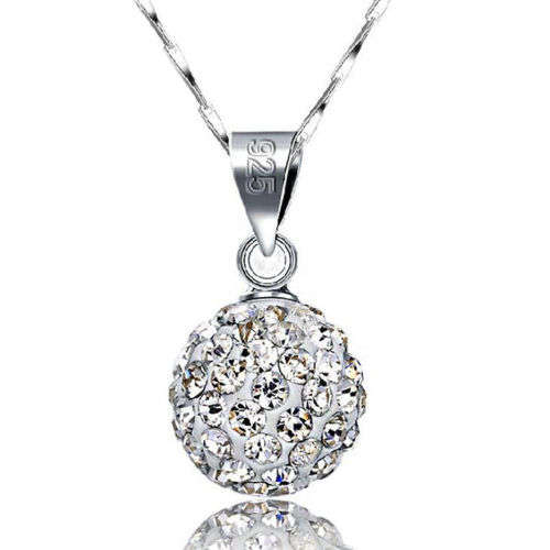 Pretty Crystal Rhinestone Silver Chain Pendant