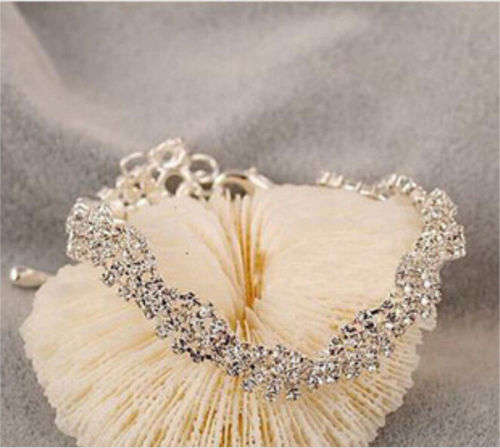 Elegant Silver Crystal Chain Bracelet