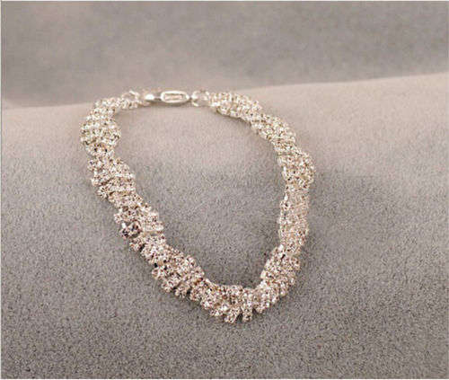 Elegant Silver Crystal Chain Bracelet
