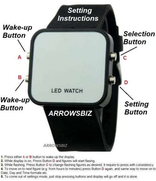 Digital LED LUXURY Wrist Watch