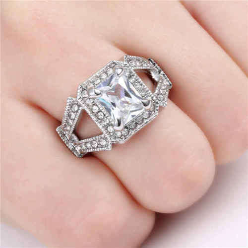 Beautiful Silver with White Stone Ring