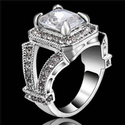 Beautiful Silver with White Stone Ring