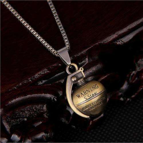 3D Army Camo Grenade Necklace