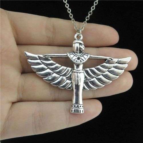 Egyptian Goddess Winged 18" Collar Short Choker Necklace