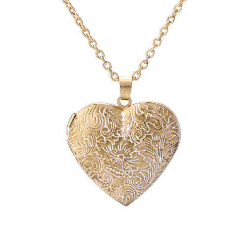 Timeless Gold Carved Heart Locket Necklace