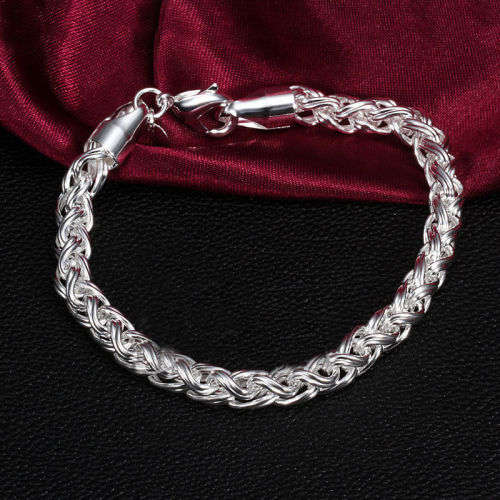 Pretty Silver Twisted Rope Bracelet