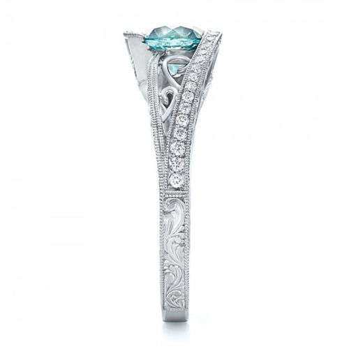 1.45ct Aquamarine Women 925 Silver Ring