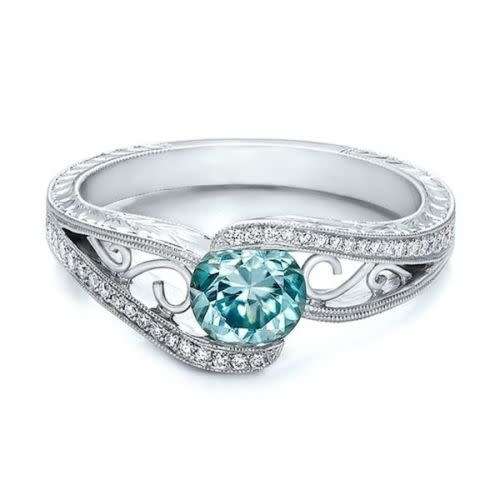 1.45ct Aquamarine Women 925 Silver Ring