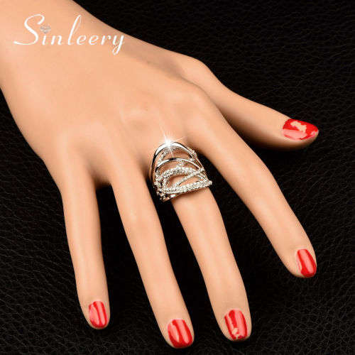 Twisted Silver Paved Crystal Ring