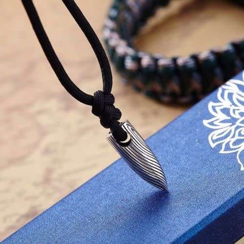 Stainless Steel Bullet Pendant Necklace