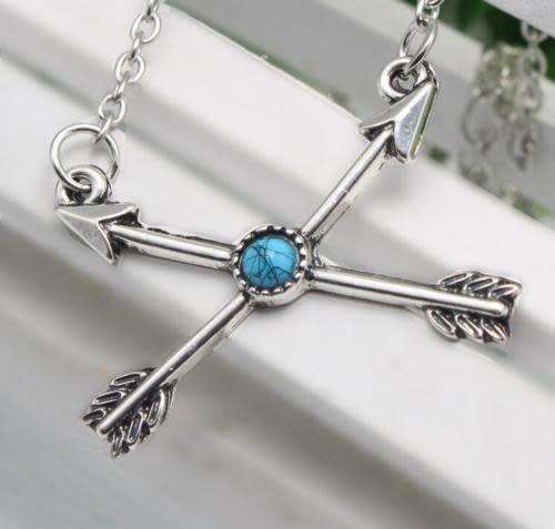 Tibetan Silver & Turquoise Arrow Pendant Necklace
