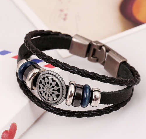 Genuine Leather Bracelet Braided Bangle Wristband